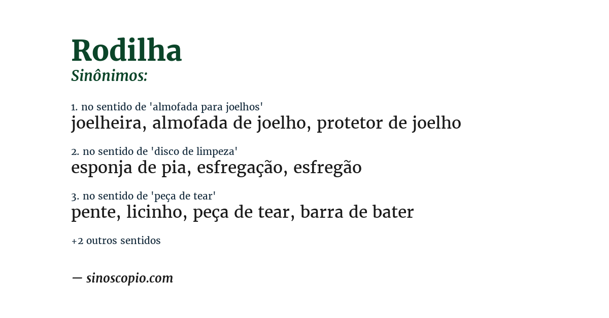 Sinônimo de rodilha