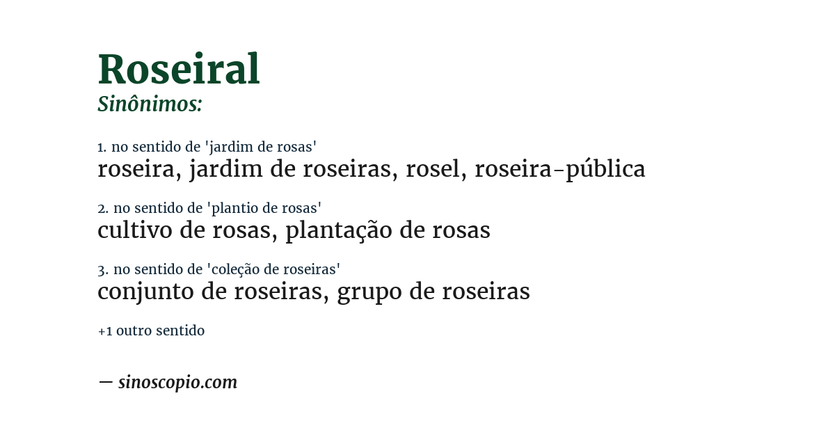 Sinônimo de roseiral