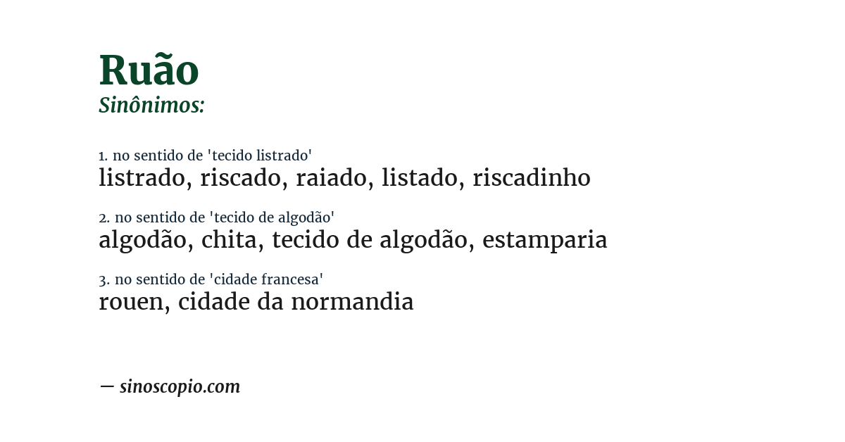 Sinônimo de ruão