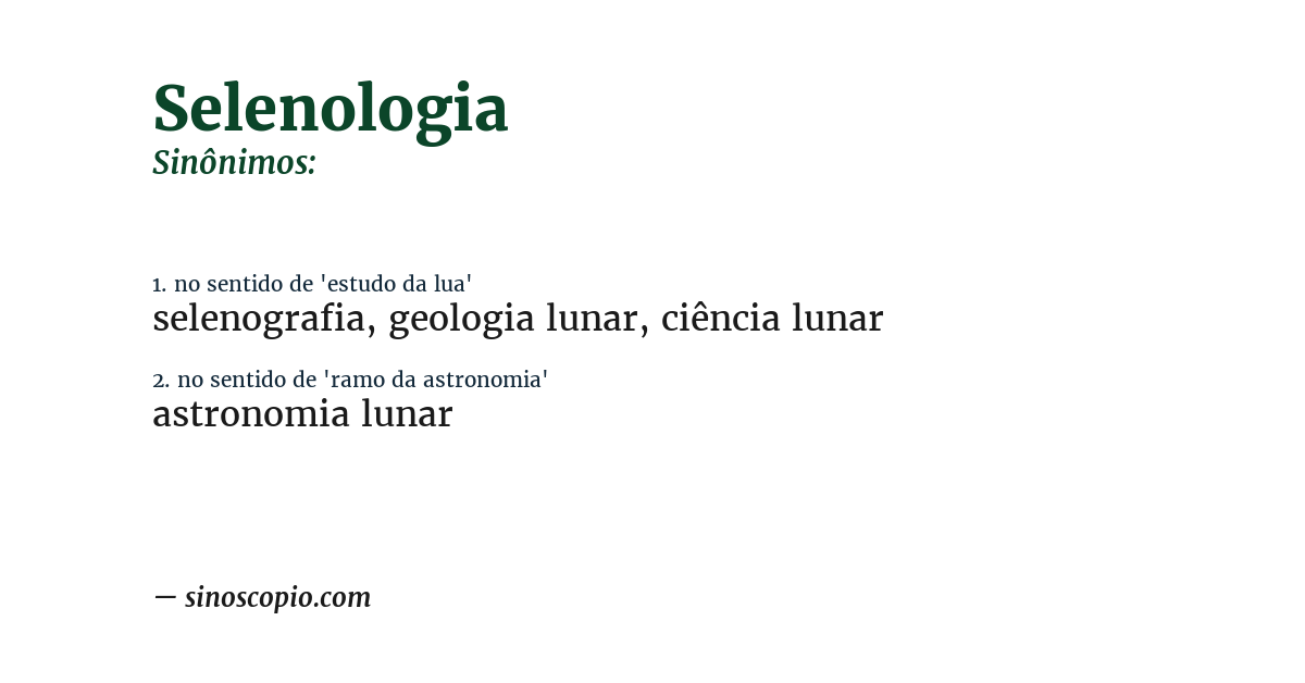 Sinônimo de selenologia
