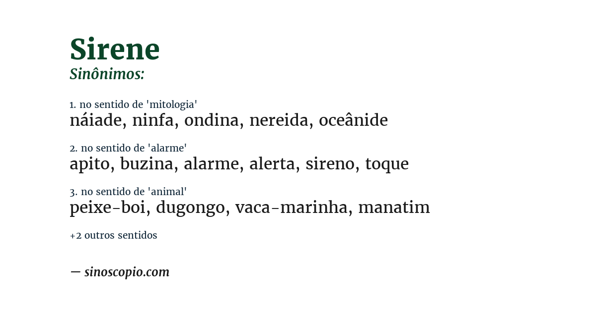 Sinônimo de sirene
