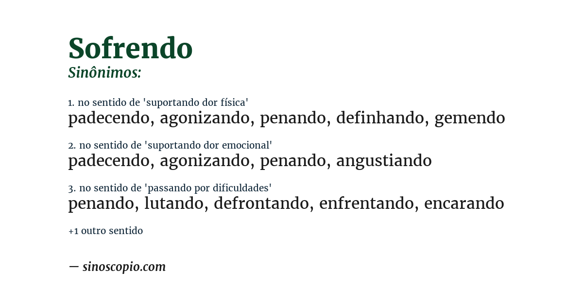Sinônimo de sofrendo
