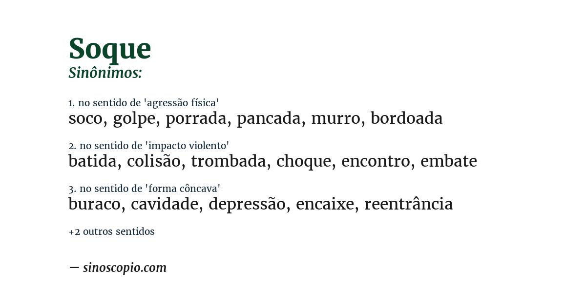 Sinônimo de soque
