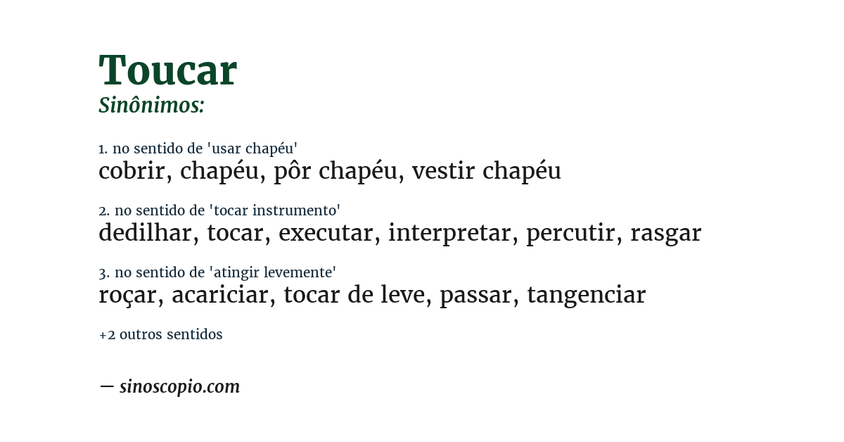 Sinônimo de toucar