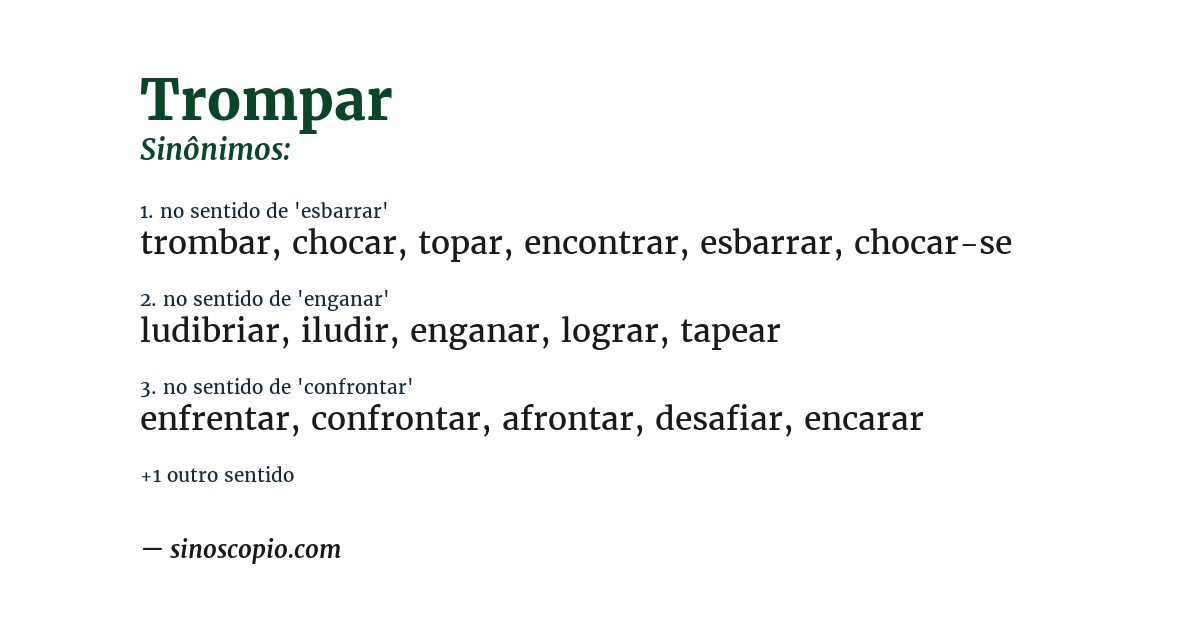 Sinônimo de trompar