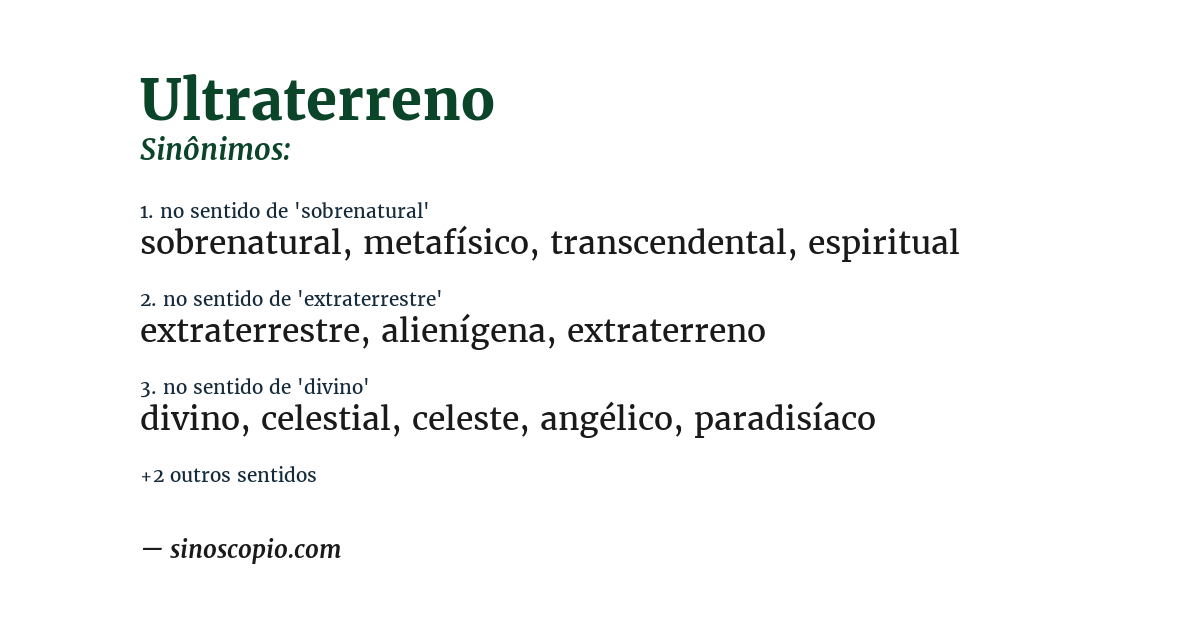 Sinônimo de ultraterreno