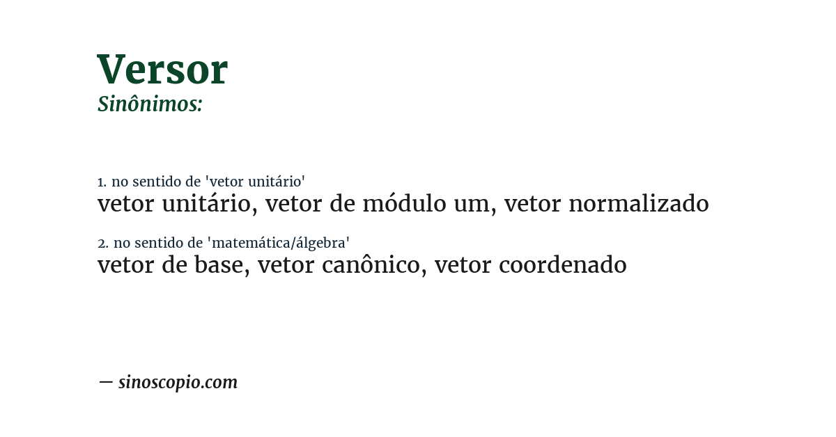 Sinônimo de versor
