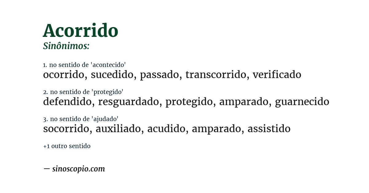 Sinônimo de acorrido