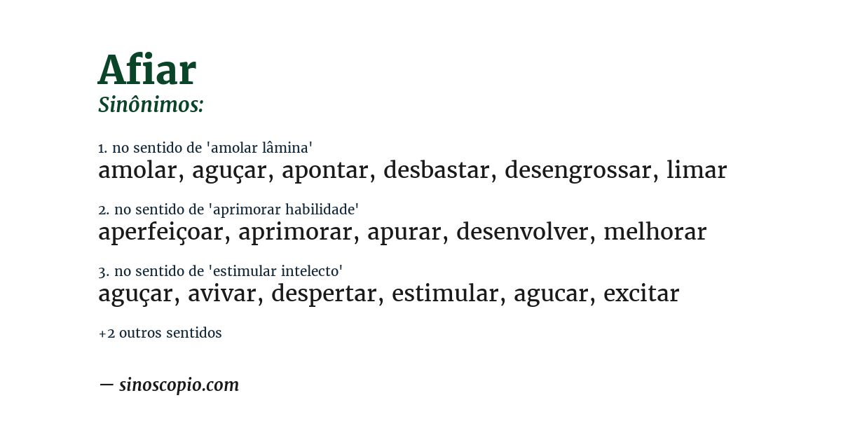 Sinônimo de afiar