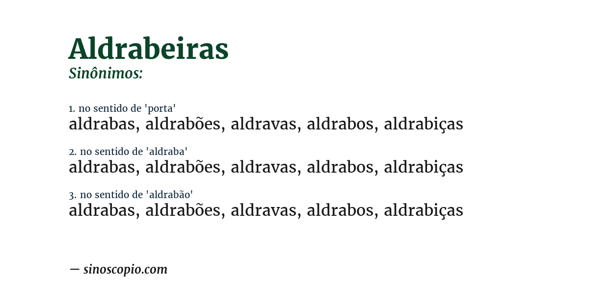 Sinônimo de aldrabeiras