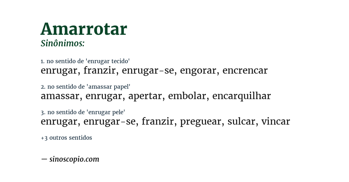 Sinônimo de amarrotar