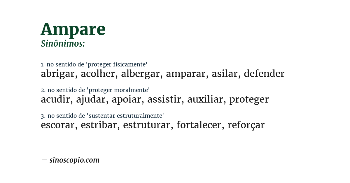 Sinônimo de ampare