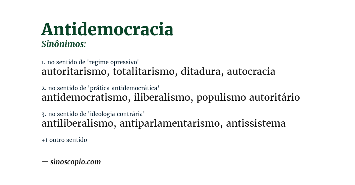 Sinônimo de antidemocracia