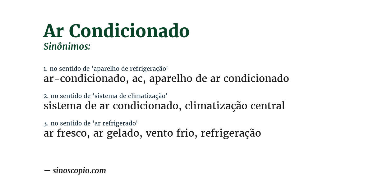 Sinônimo de ar condicionado