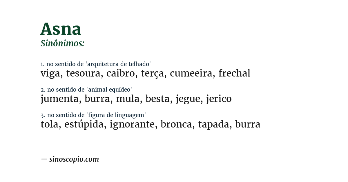 Sinônimo de asna