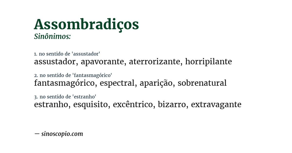 Sinônimo de assombradiços