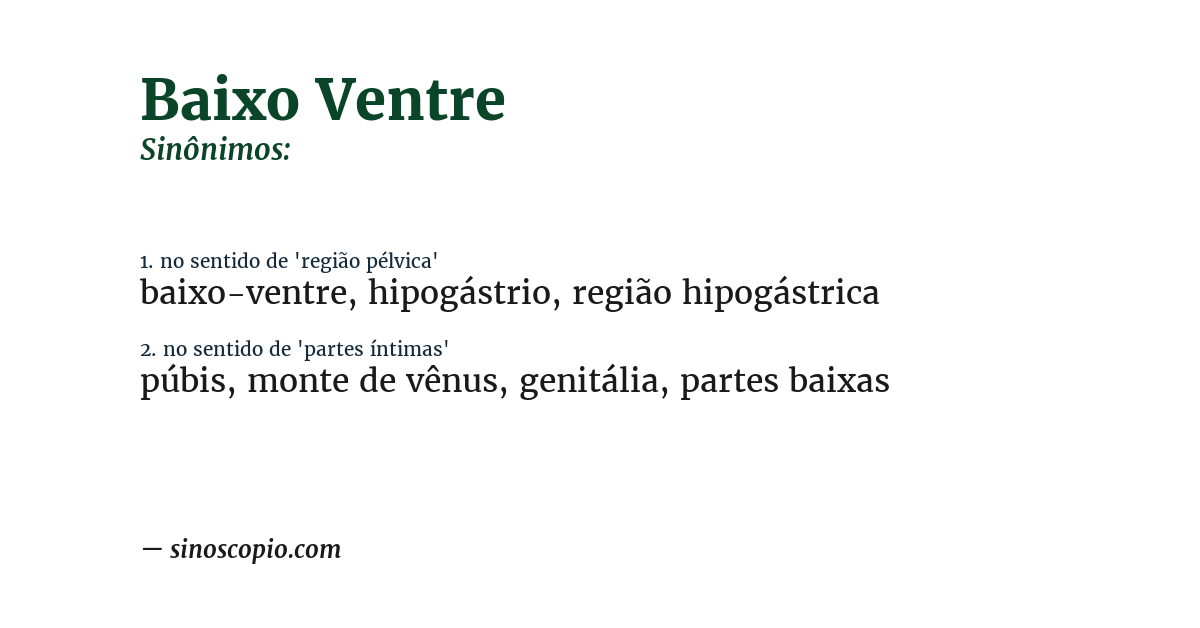 Sinônimo de baixo ventre
