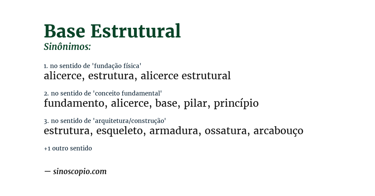 Sinônimo de base estrutural