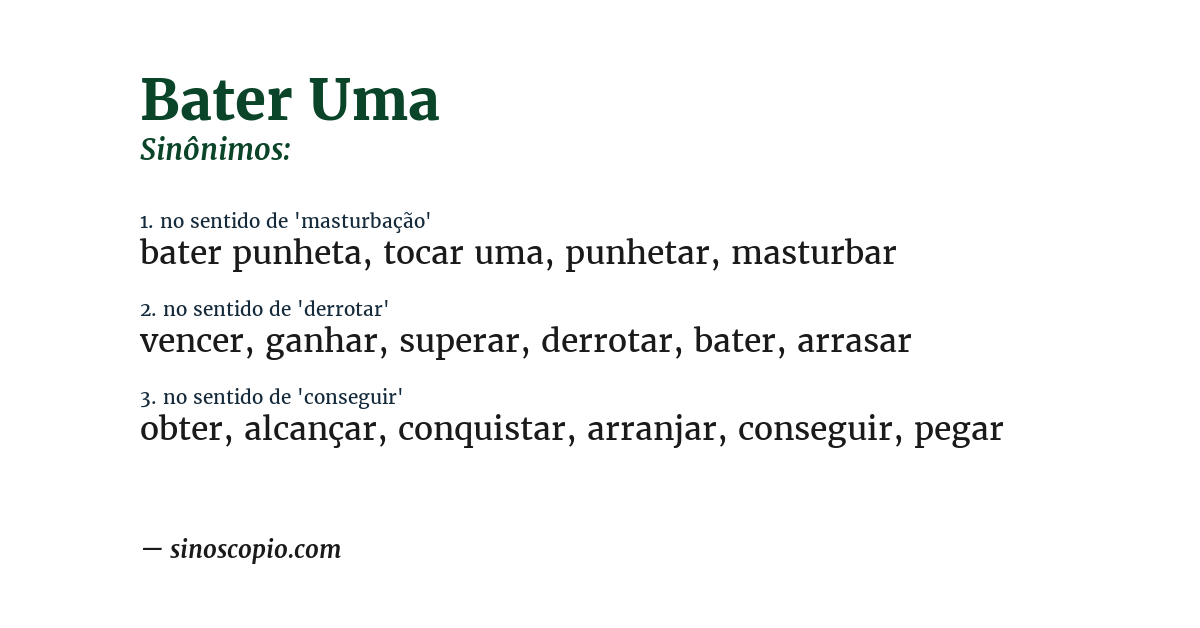 Sinônimo de bater uma