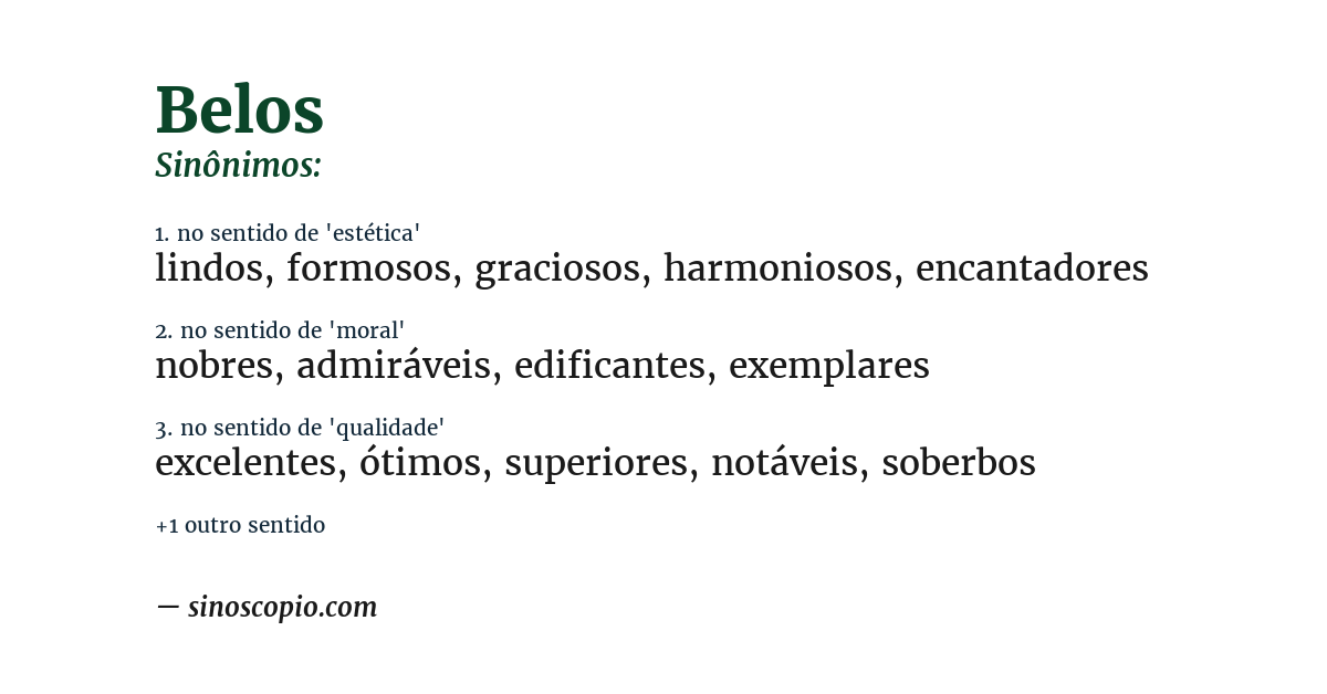 Sinônimo de belos