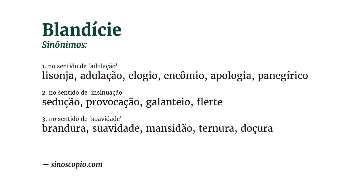 Sinônimo de blandície