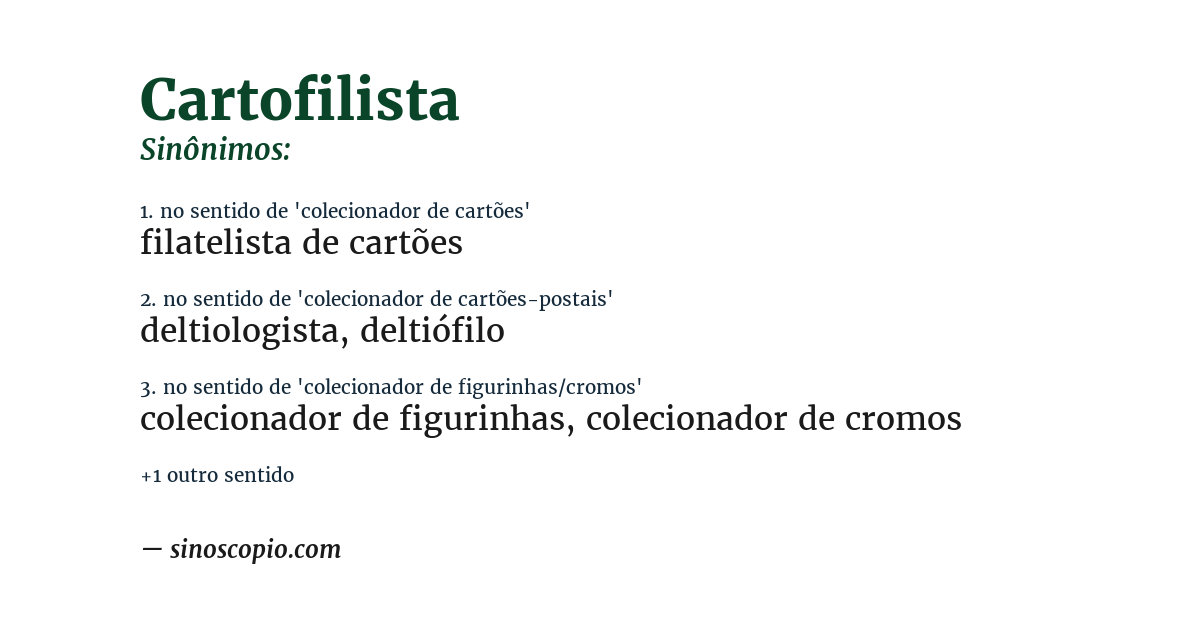 Sinônimo de cartofilista