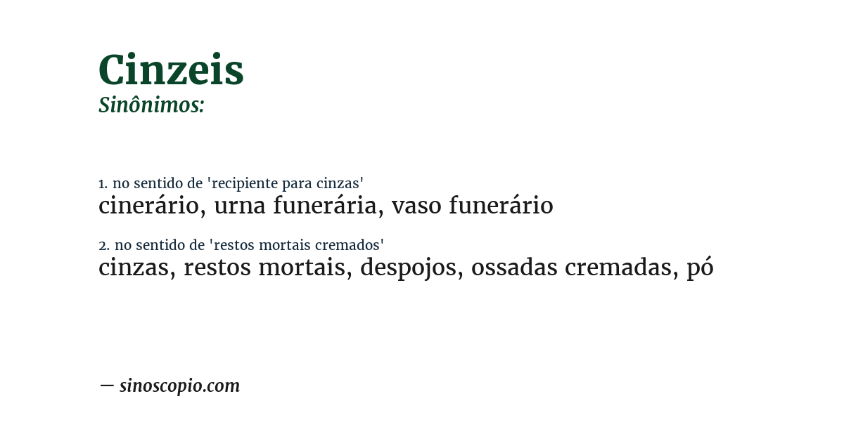 Sinônimo de cinzeis
