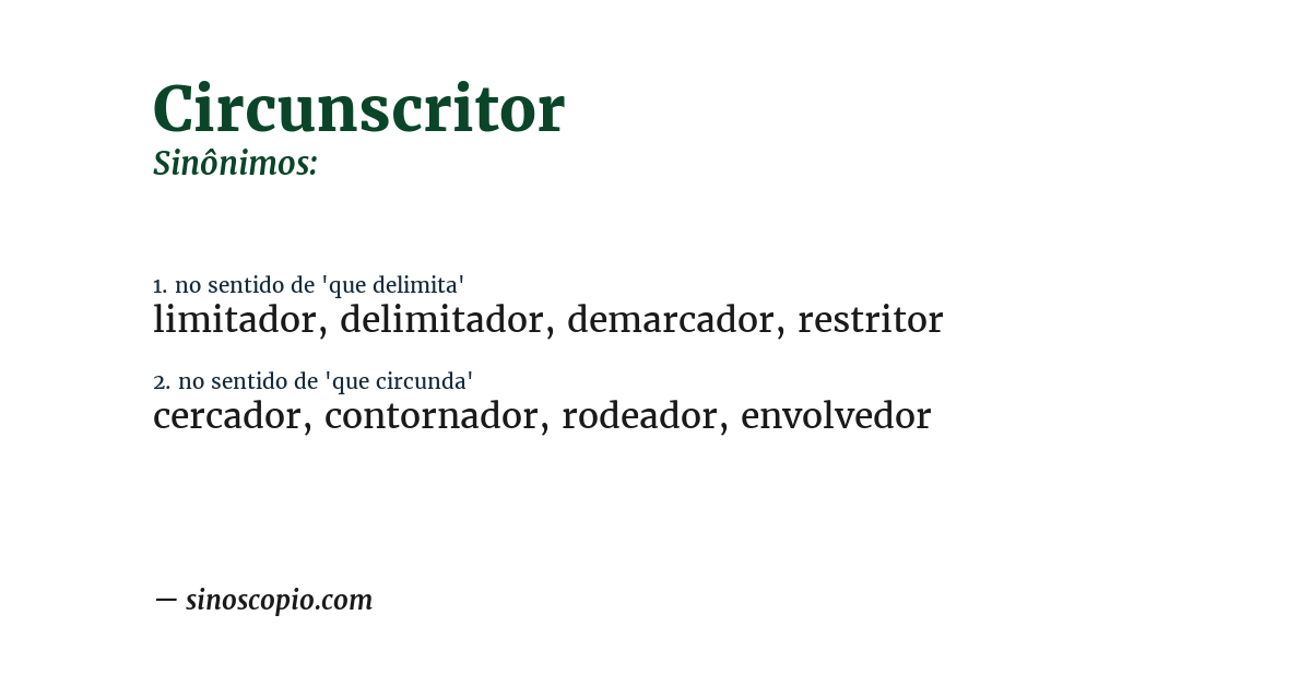 Sinônimo de circunscritor