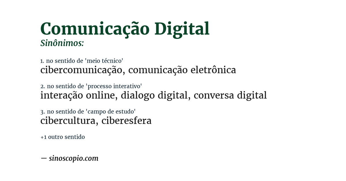 Sinônimo de comunicação digital