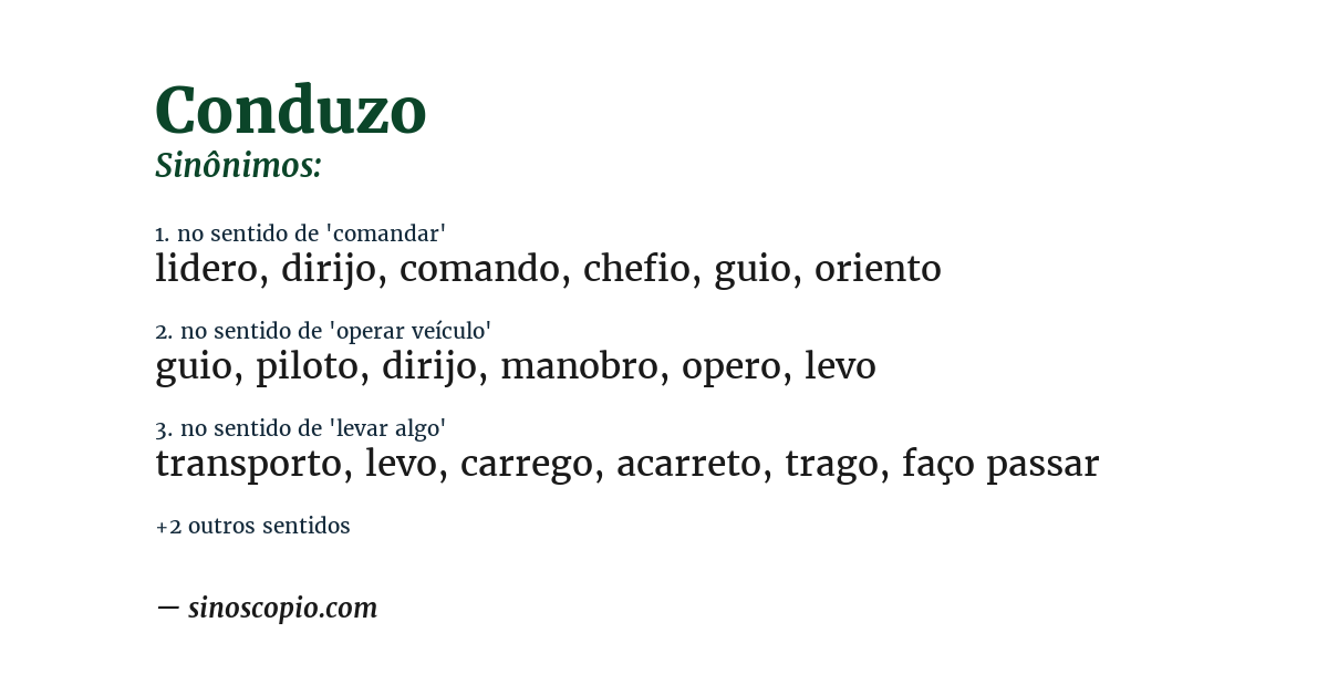 Sinônimo de conduzo