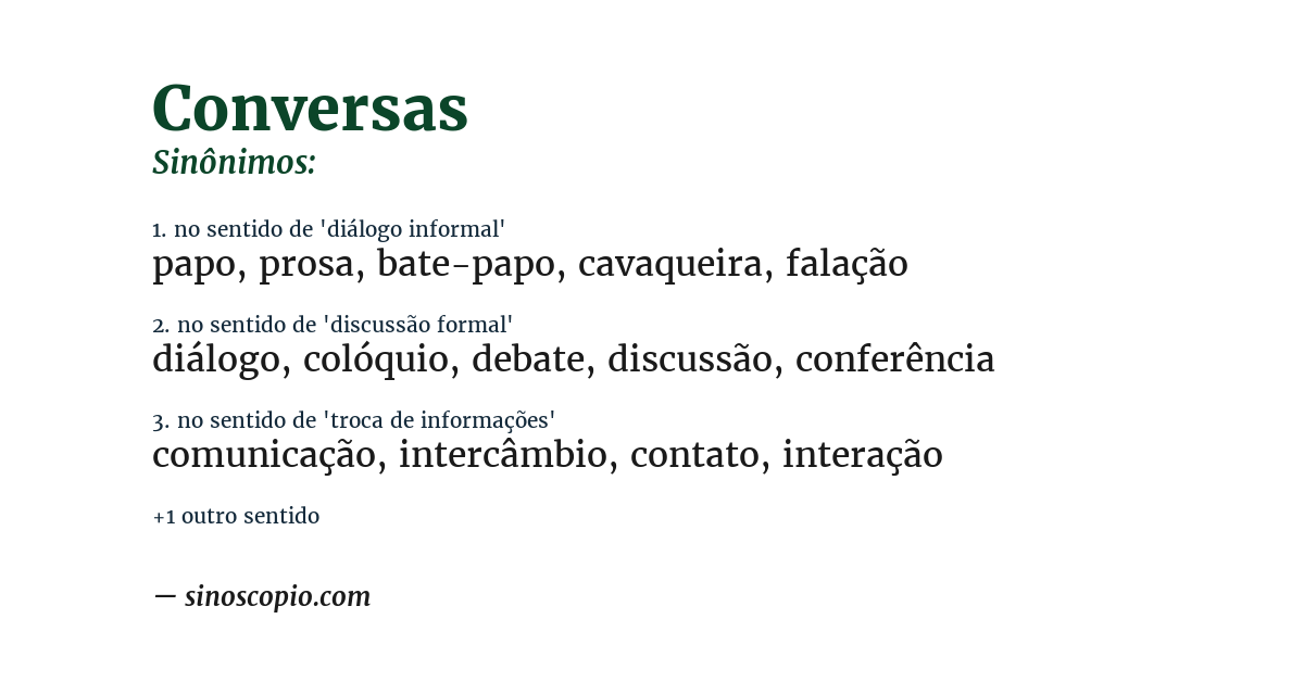 Sinônimo de conversas