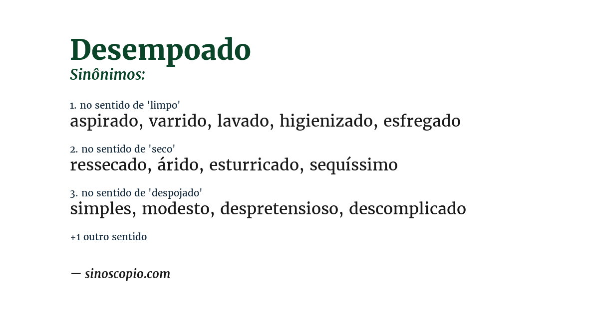 Sinônimo de desempoado