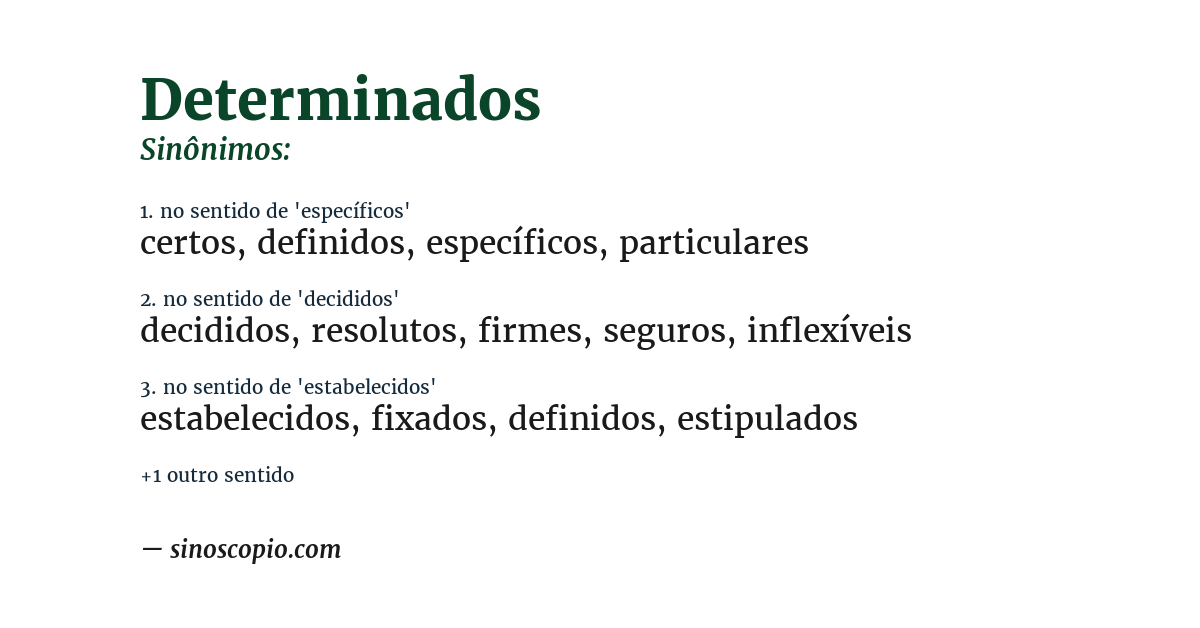 Sinônimo de determinados