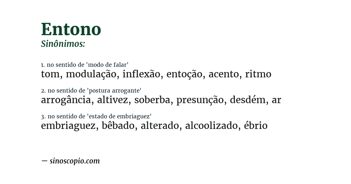 Sinônimo de entono