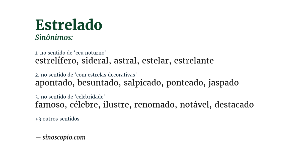Sinônimo de estrelado