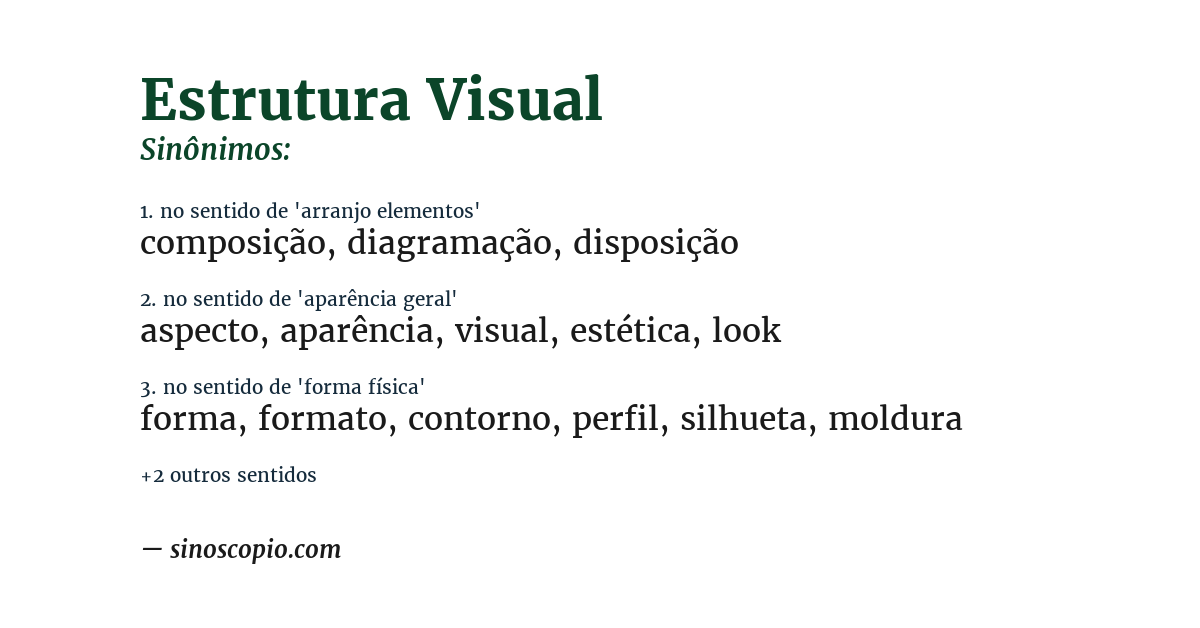 Sinônimo de estrutura visual