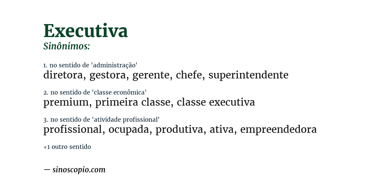 Sinônimo de executiva