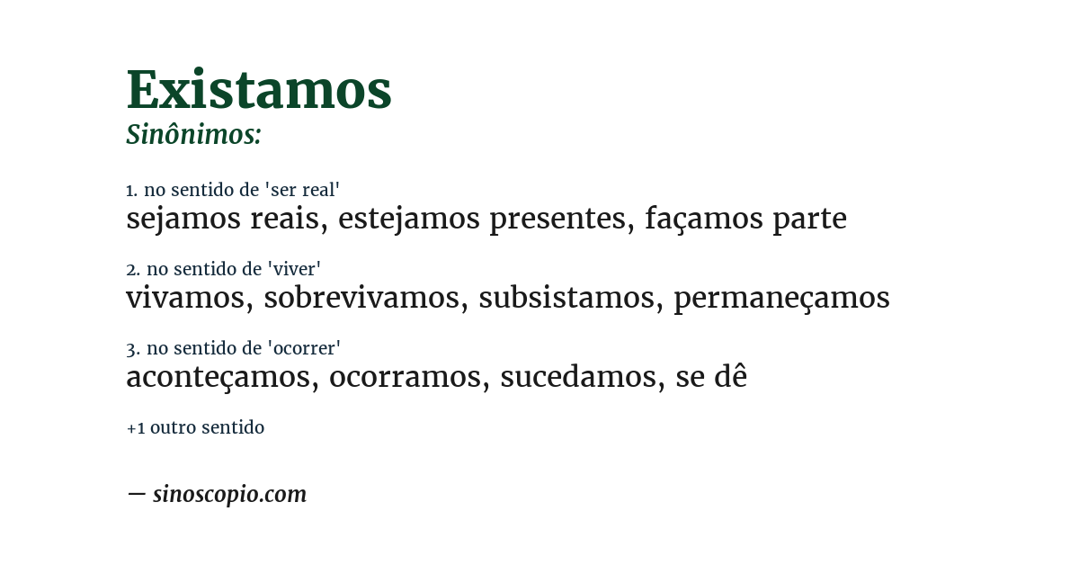 Sinônimo de existamos