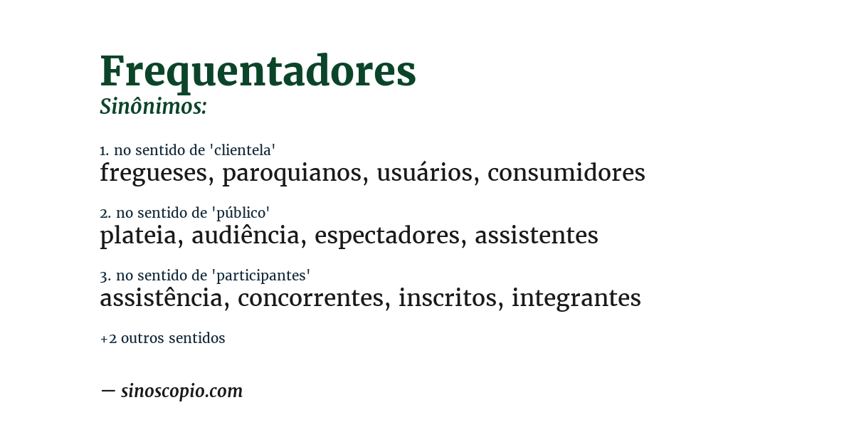 Sinônimo de frequentadores