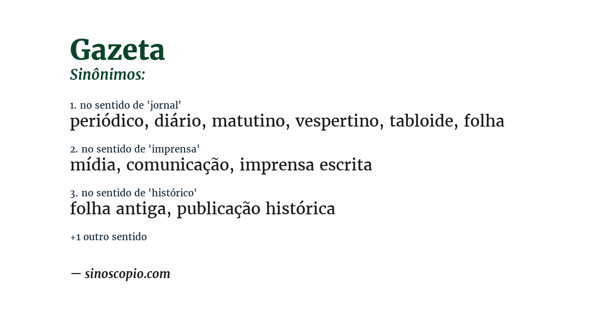 Sinônimo de gazeta