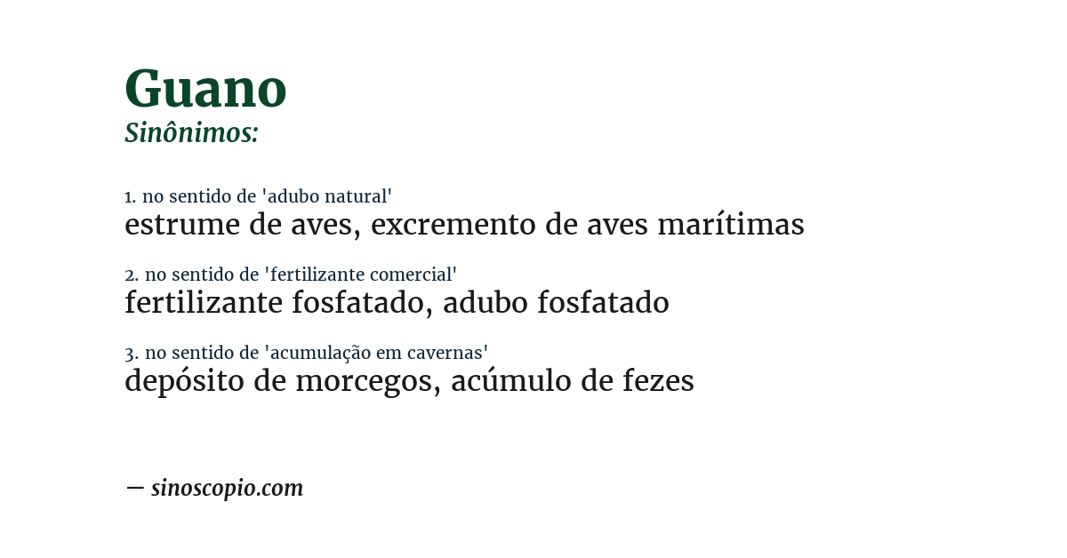Sinônimo de guano