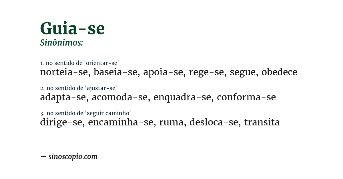 Sinônimo de guia-se