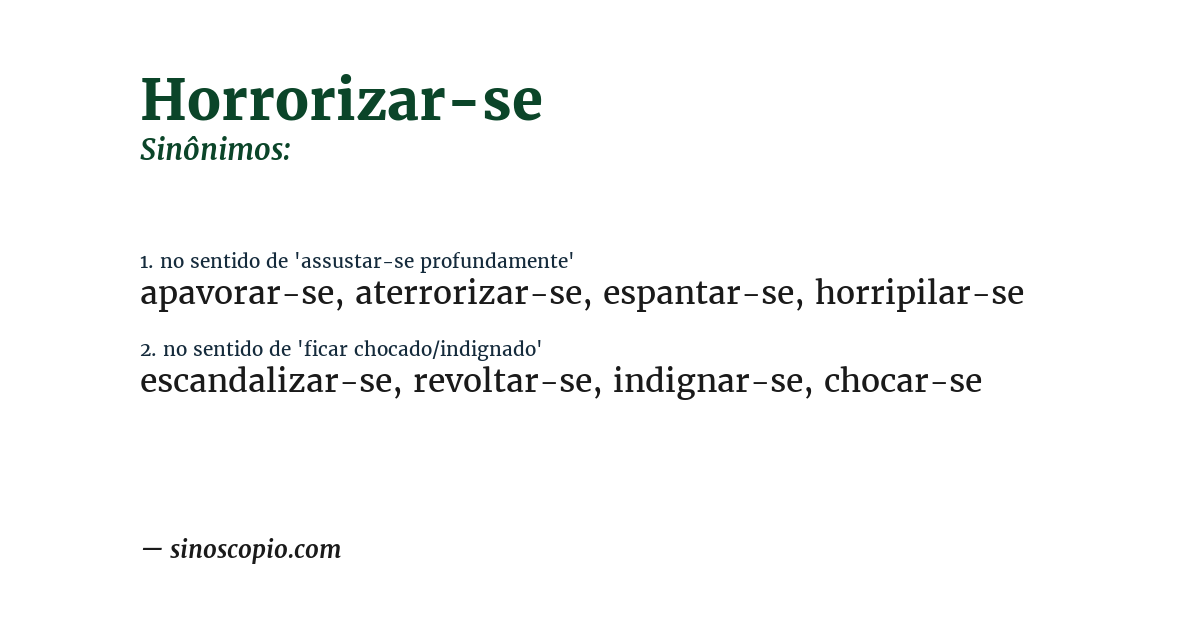 Sinônimo de horrorizar-se