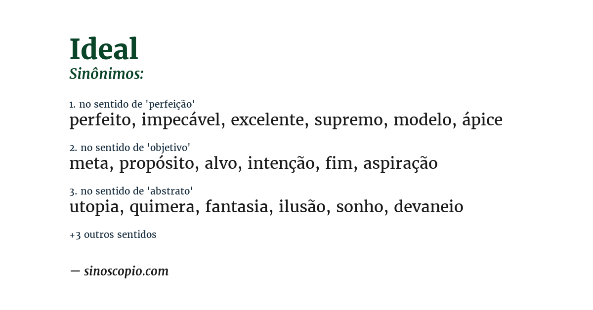 Sinônimo de ideal
