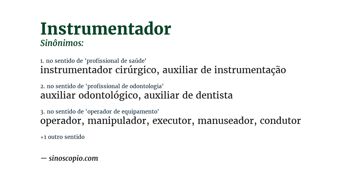 Sinônimo de instrumentador