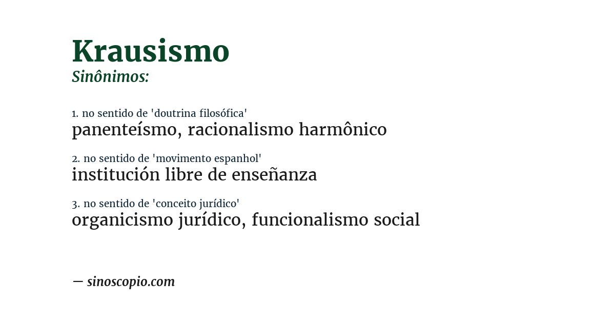 Sinônimo de krausismo