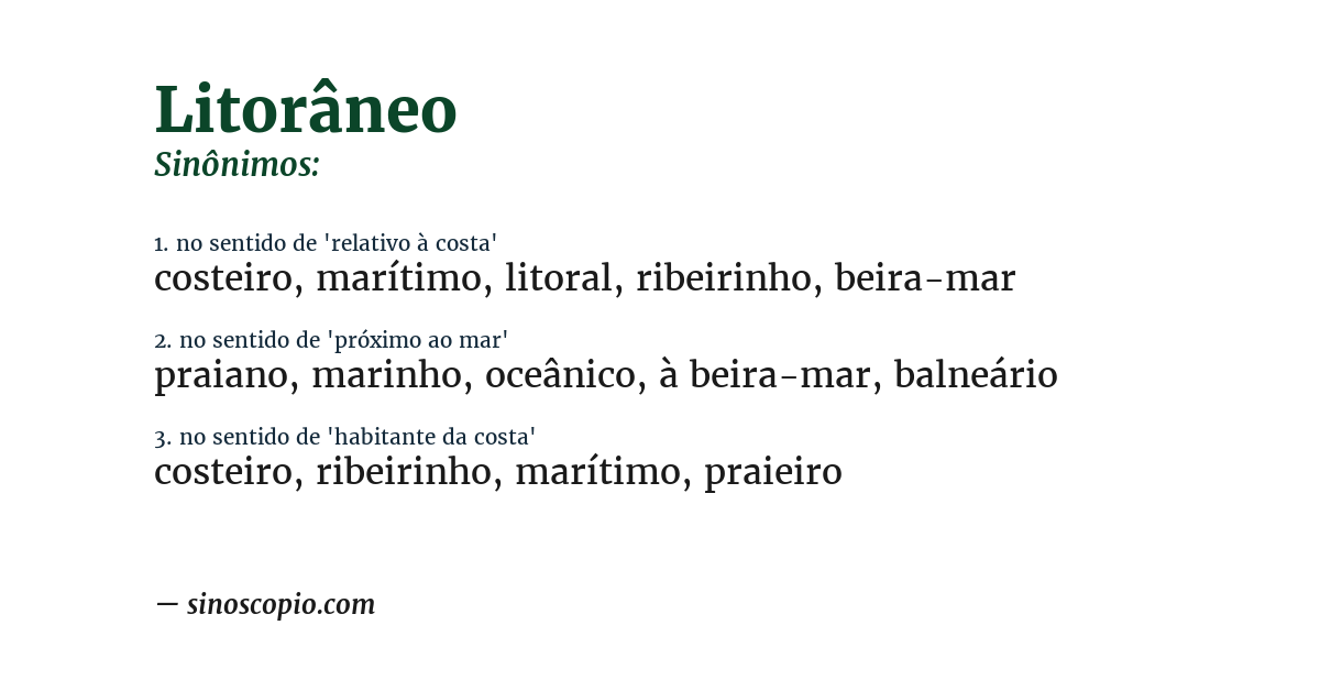 Sinônimo de litorâneo