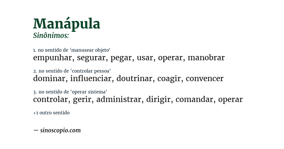 Sinônimo de manápula