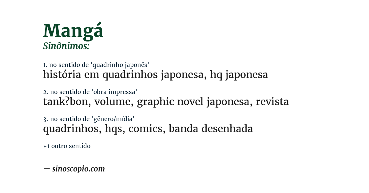 Sinônimo de mangá