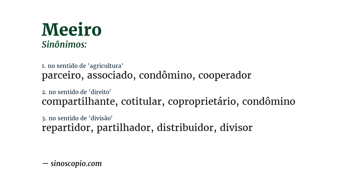 Sinônimo de meeiro